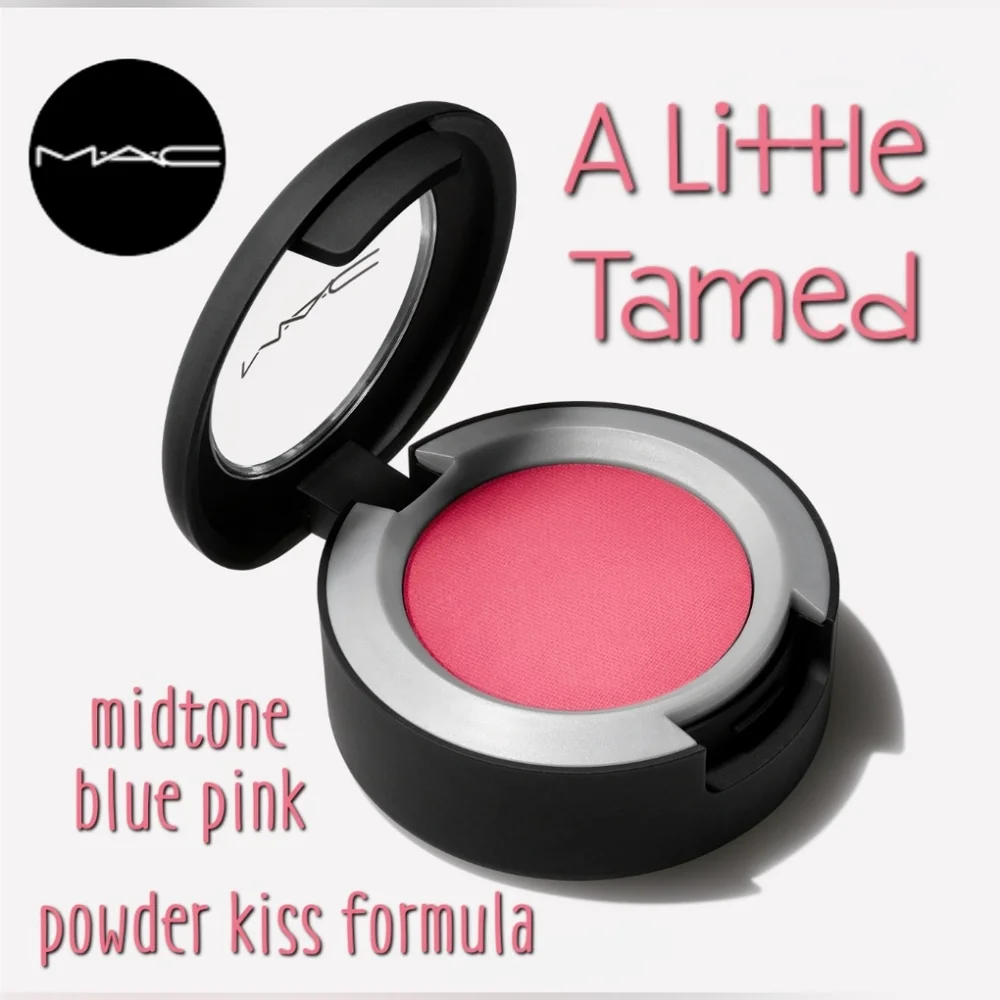 Mac Powder Kiss Eyeshadow A Little Tamed Midtone Blue Pink Brand New In Box